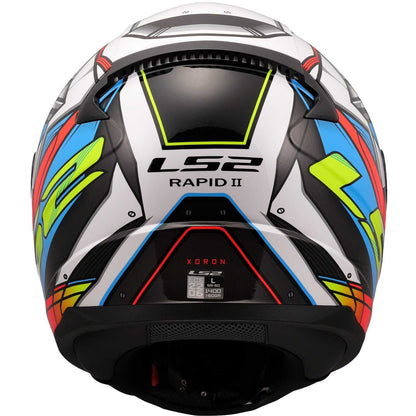 Casco Moto Integrale LS2 FF353 RAPID 2 XDRON Bianco Neon Arancio