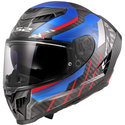 Casco Moto Integrale LS2 FF807 DRAGON TRAX Blue Rosso