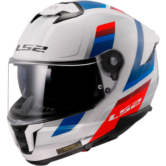 Full Face Motorcycle Helmet Ls2 FF808 STREAM II Vintage White Blue Red