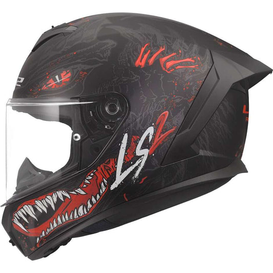 Casco Moto Integrale LS2 FF820 RAPID III KAIJU II Nero Rosso Bianco