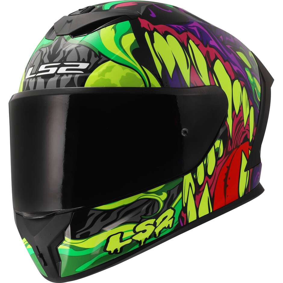 Casco Moto Integrale LS2 FF820 RAPID III LYCANT Viola Verde