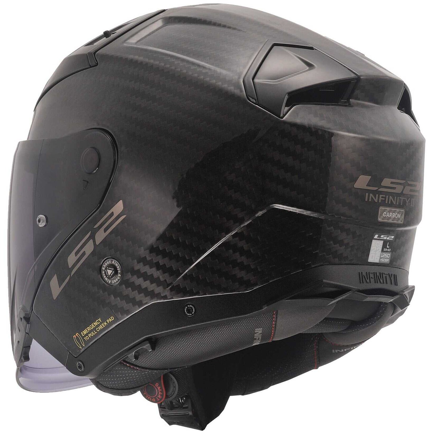 Casco Moto Jet Carbonio Ls2 OF603 INFINITY 2 CARBON Solid Carbonio Lucido