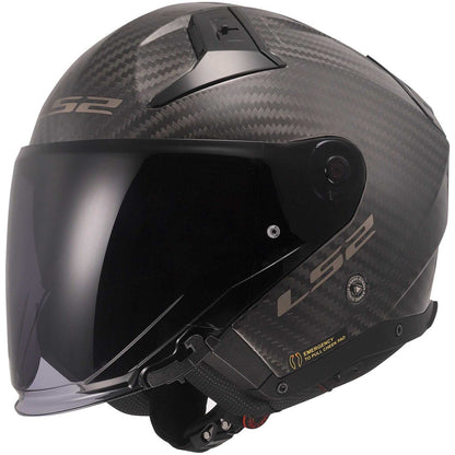 Casco de moto jet de carbono LS2 OF603 INFINITY 2 CARBON Sólido Mate