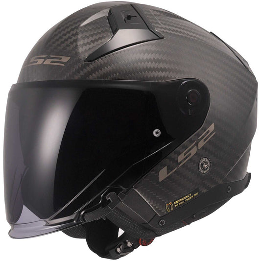 Casco de moto jet de carbono LS2 OF603 INFINITY 2 CARBON Sólido Mate