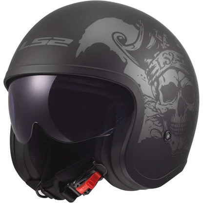 Casco Moto Jet Custom LS2 OF599 SPITFIRE II WILLY Nero Grigio