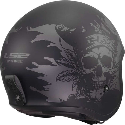 Casco Moto Jet Custom LS2 OF599 SPITFIRE II WILLY Nero Grigio