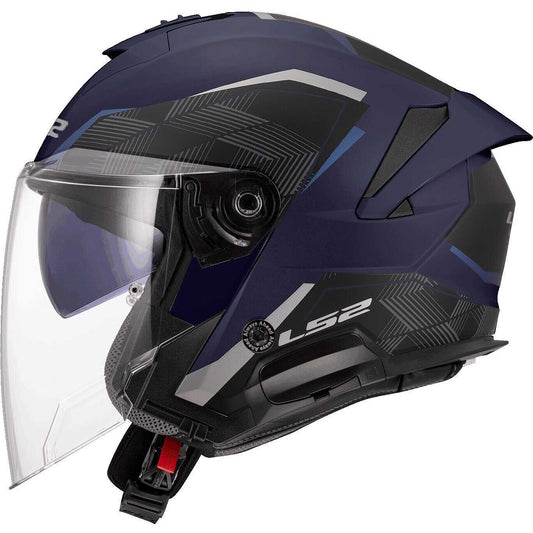 Motorcycle Jet Helmet LS2 OF618 VERSO II AIR Navy Blue