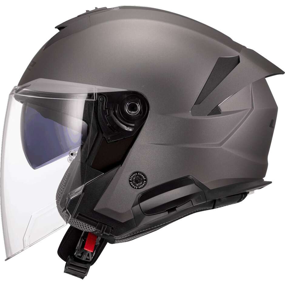 Casco Moto Jet LS2 OF618 VERSO II SOLID Titanio Mate