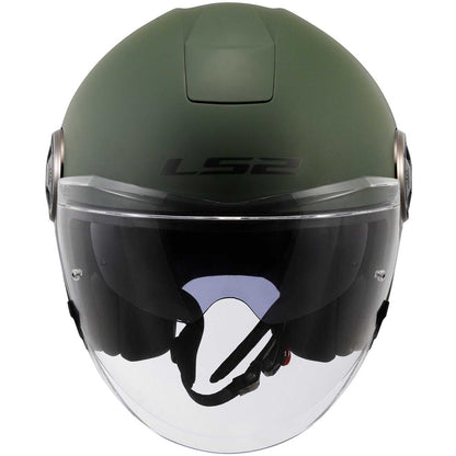 Casco Moto Jet Ls2 OF620 CLASSY SOLID Verde Militare Opaco