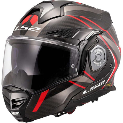 Modular Carbon Helmet Ls2 FF901 Advant XC Future Gloss Red