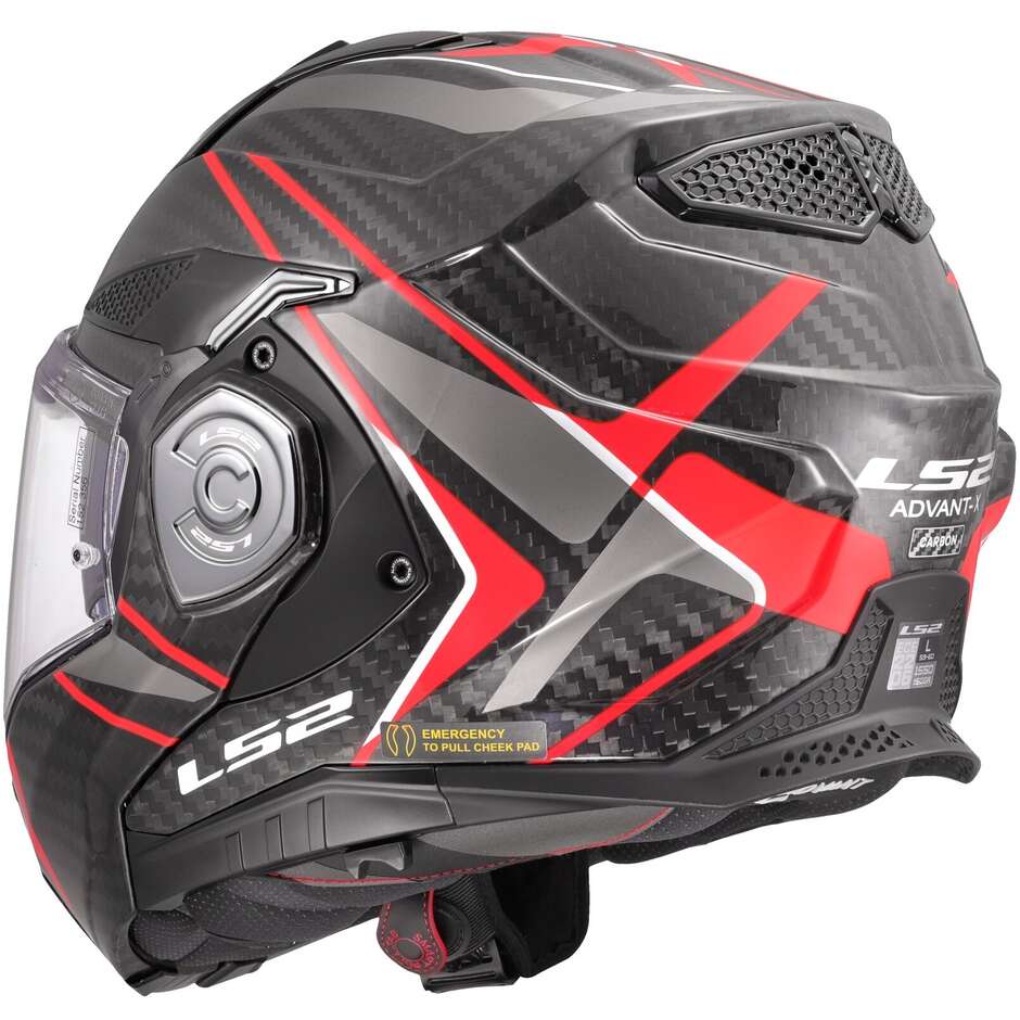 Modular Carbon Helmet Ls2 FF901 Advant XC Future Gloss Red