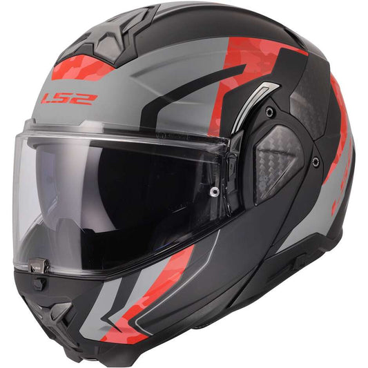 Casco de Moto Modular P/J LS2 FF910 ADVANT II GLIDE Negro Gris Rojo