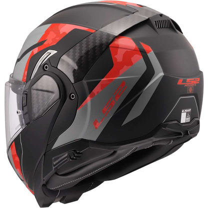 Casco de Moto Modular P/J LS2 FF910 ADVANT II GLIDE Negro Gris Rojo