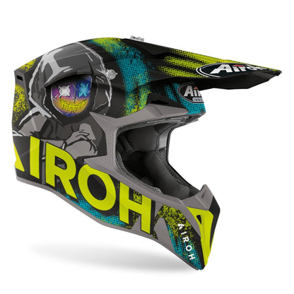 AIROH WRAAP ALIEN YELLOW CROSS HELMET