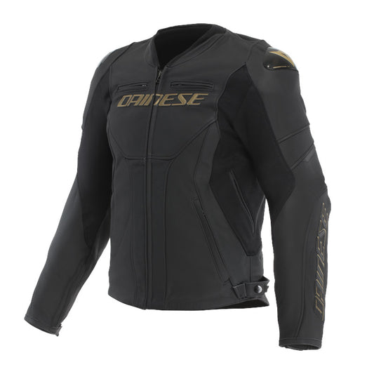 Giacca Pelle Dainese Racing 5 nero oro