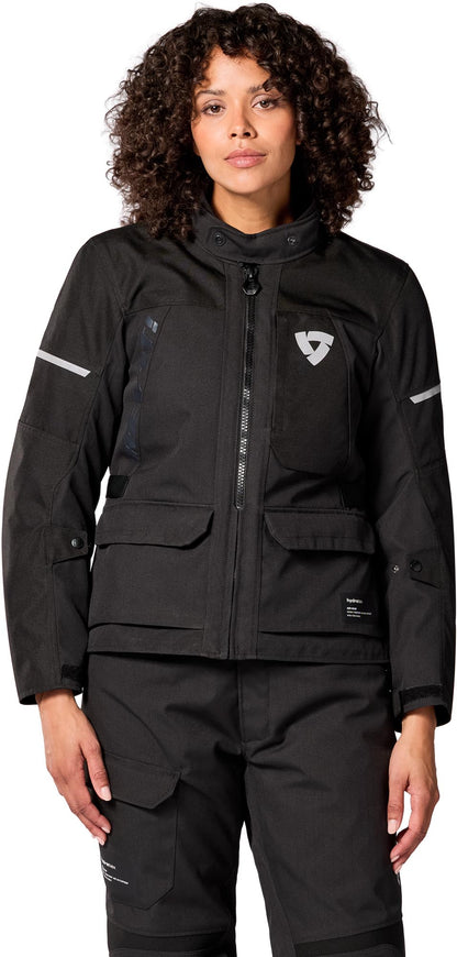 Revit Convergent H2O Chaqueta textil impermeable para motocicleta MUJER NEGRO