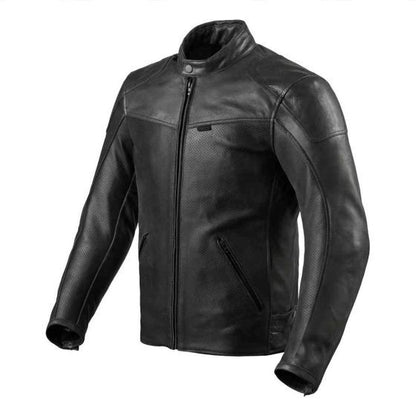 Chaqueta de cuero negra Sherwood Air de Revit