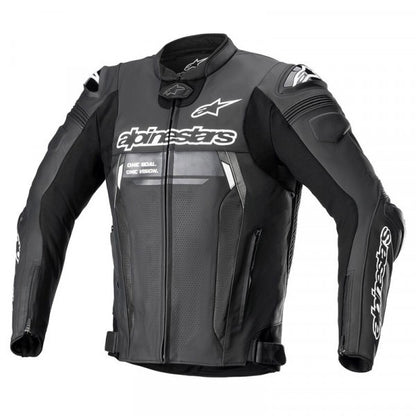 Alpinestars MISSILE V2 IGNITION Leather Motorcycle Jacket Black/Black 