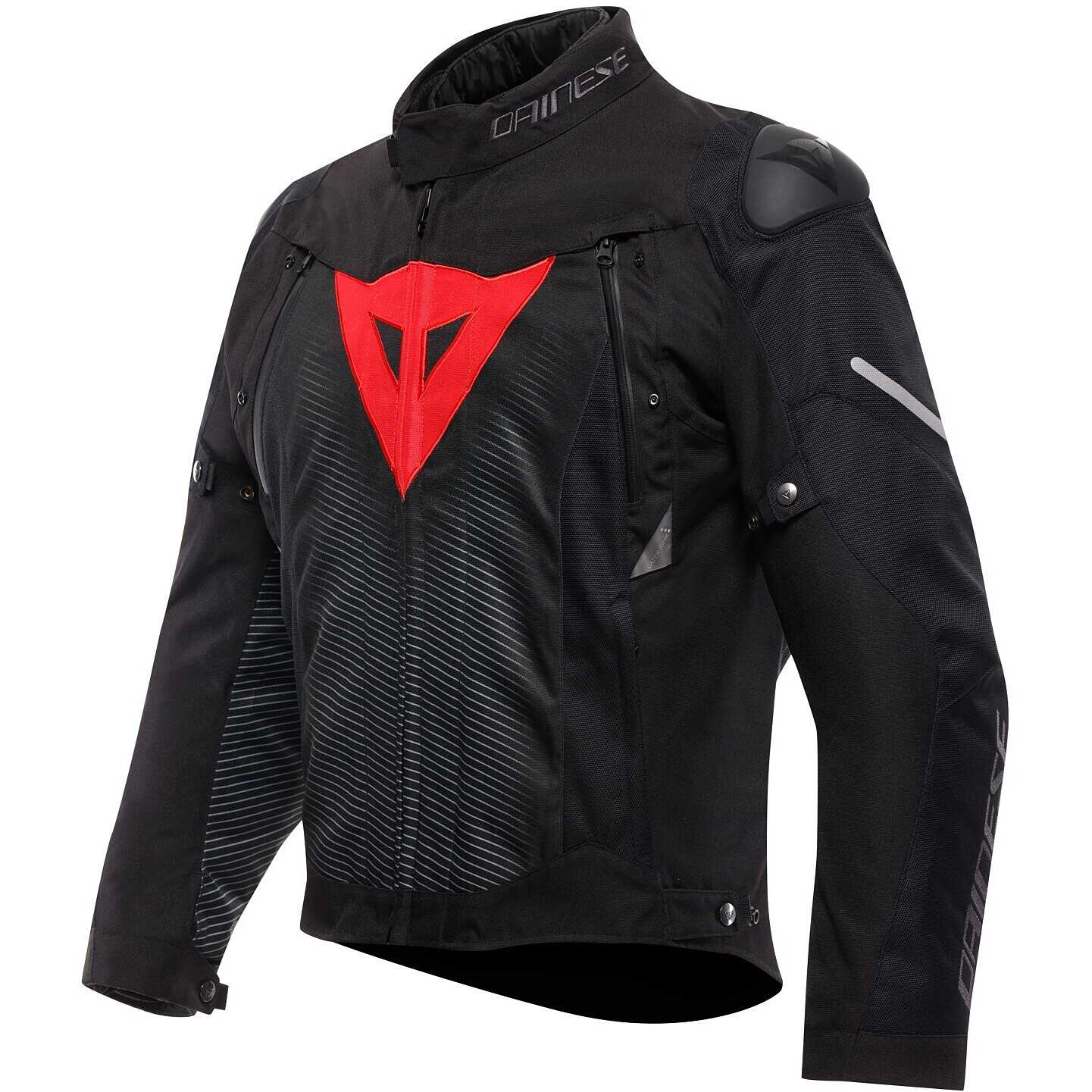 Giubbotto Moto Dainese SUPER SPRINT D-DRY Nero Nero Rosso Lava