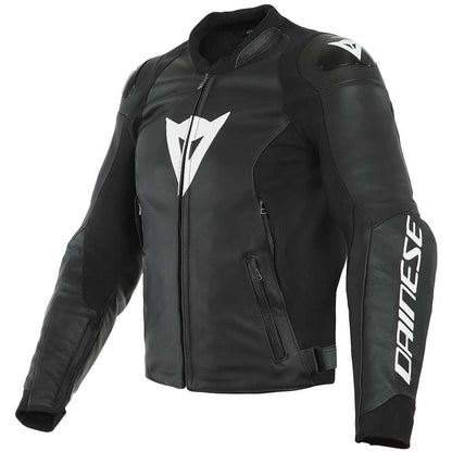Giubbotto Moto In Pelle Traforata Dainese SPORT PRO Nero Bianco