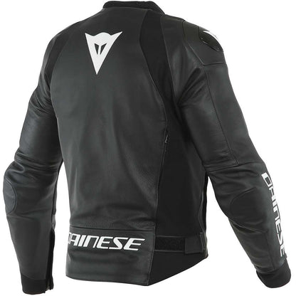 Giubbotto Moto In Pelle Traforata Dainese SPORT PRO Nero Bianco