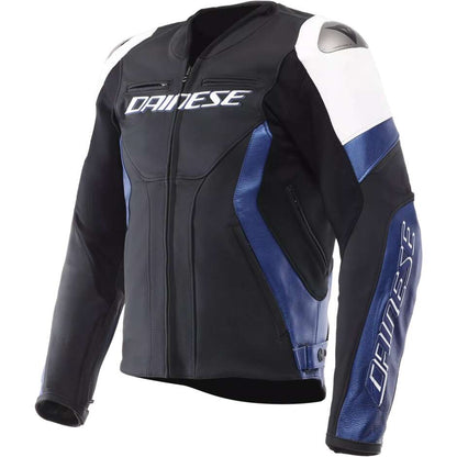 Giubbotto Moto Pelle Dainese RACING 5  Bianco Blu Nero