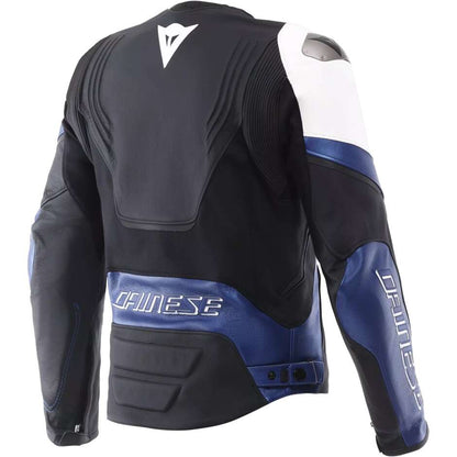 Giubbotto Moto Pelle Dainese RACING 5  Bianco Blu Nero