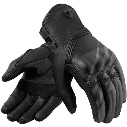 Guantes de cuero para motocicleta Rev'it REDHILL ​​en color negro y gris