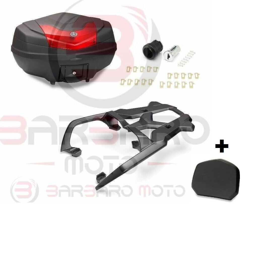 KIT BACA DE TECHO + BAÚL 50 LT. + CERRADURA + RESPALDO ORIGINAL YAMAHA TRACER 900 DEL 2018