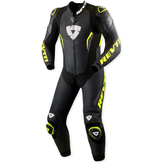 Tuta Moto Intera Revit Argon 3 Nero Giallo Neon